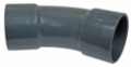 MS Coude femelle uPVC gris 90mm x 45°