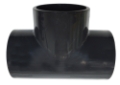 MS Té uPVC gris 90mm